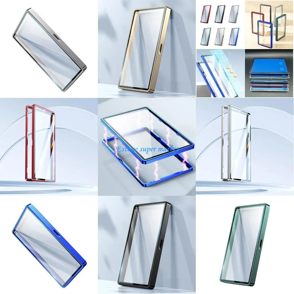 

090B Sunproof Metal Card Case with Locking Mechanism Shatterproof Glass Protective Shell For Gaming Trading Cards