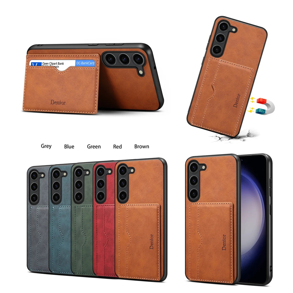 เคสโทรศัพท์หนังแบบแม่เหล็กหรูหรา สไตล์เรโทร ผิวด้าน สำหรับ Samsung Galaxy A55 5G A15 5G A25 A35 A05 A05S