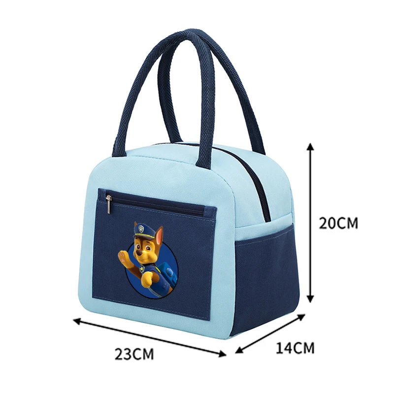 Paw Patrols Lunch Bag Blue Chase Print Portable Picnic Bento Pack Boys Cartoon Office Student Food Meal Handbag Birthday Gifts