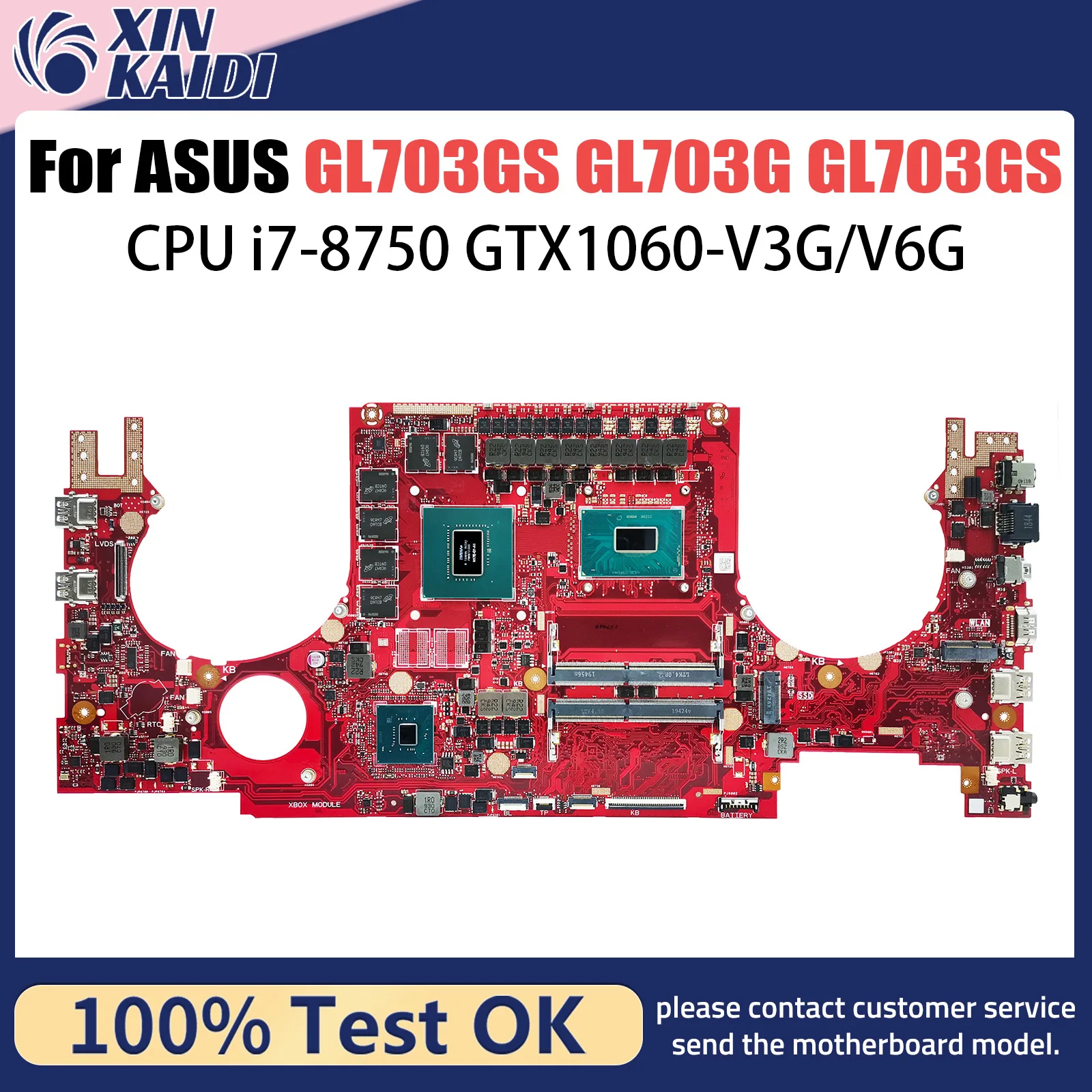 

For ASUS GL703GS GL703GM S7B Motherboard GL703G i5 i7 ROG Strix GL703GD GL703GE GL703GV GL703GR GL702G GL704G GL703VM Mainboard