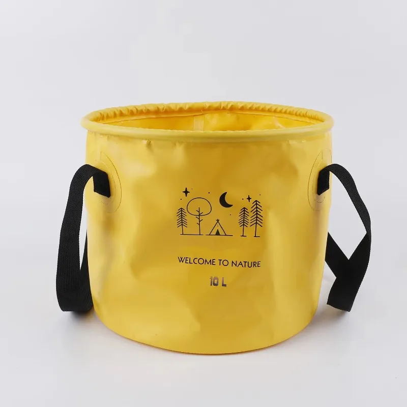 Camping collapsible wash basin 500d PVC 30l waterproof folding storage bucket fishing bucket folding bucket
