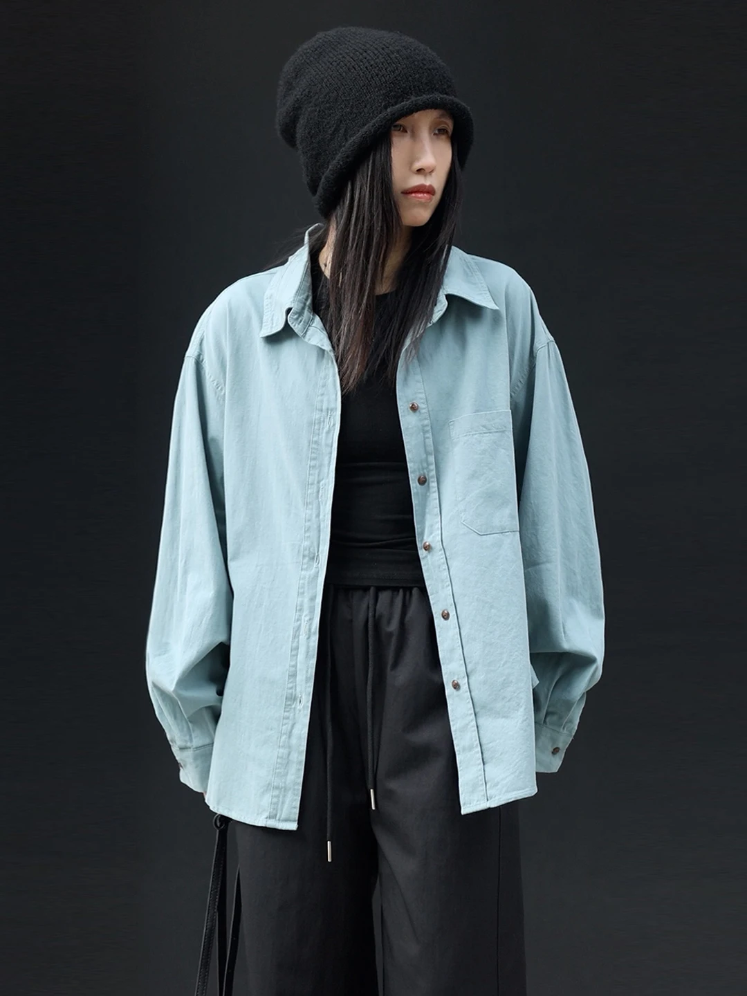 

Loose Fit Cotton Shirt Women's Casual Style Long Sleeve Open Cardigan Spring 2026 Breathable Comfortable Anti-static Top
