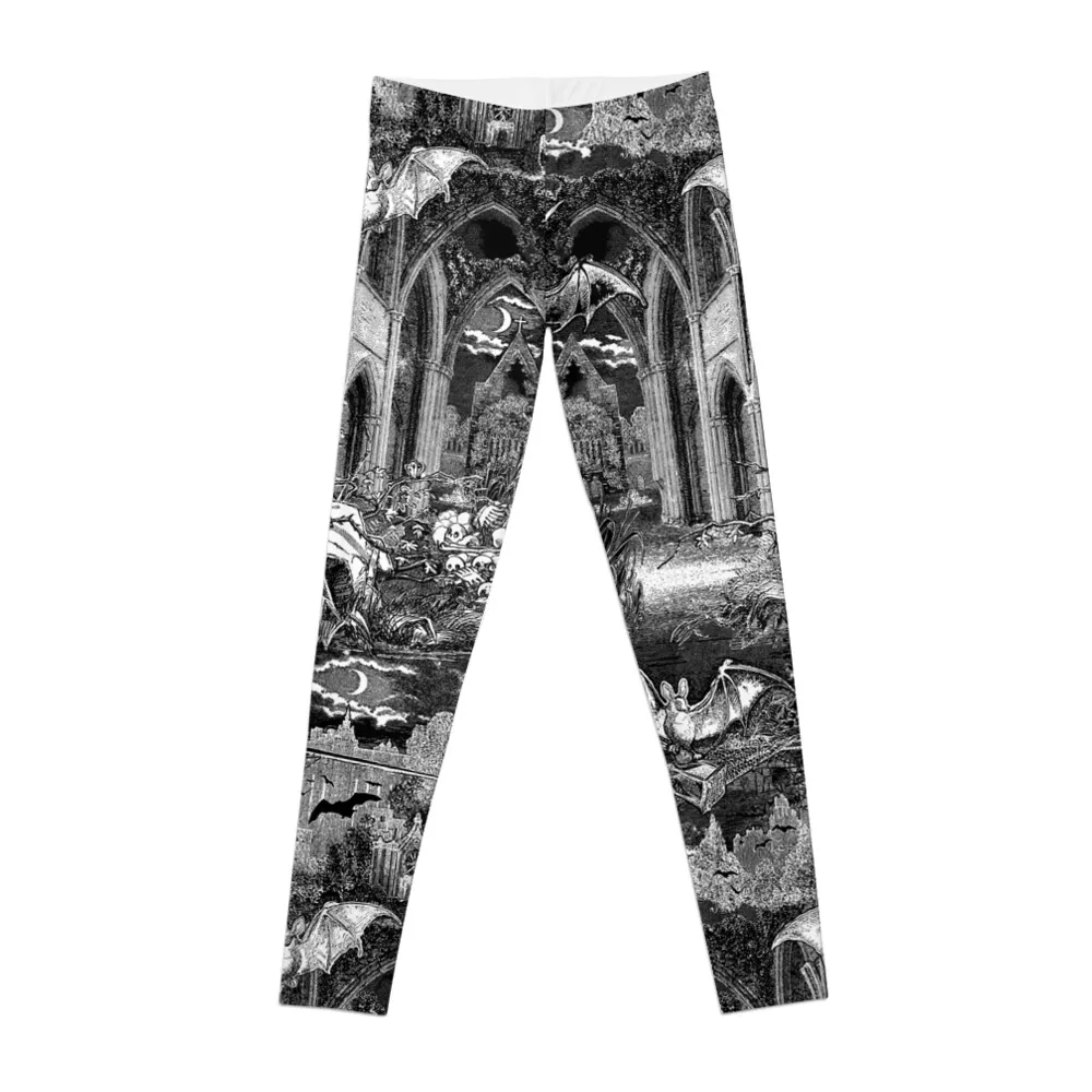 

Dark Gothic Vampires Crypt Graves Bats Skulls Pattern by Moose Disco Leggings high waist Women's high waist Womens Leggings