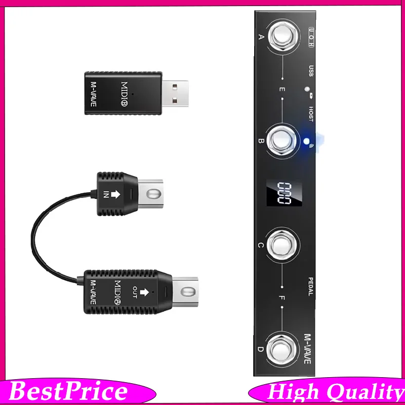 m-vave-chocolate-plus-programmable-midi-controller-4-buttons-footswitch-support-host-usb-midi-controlwireless-midi-adapter