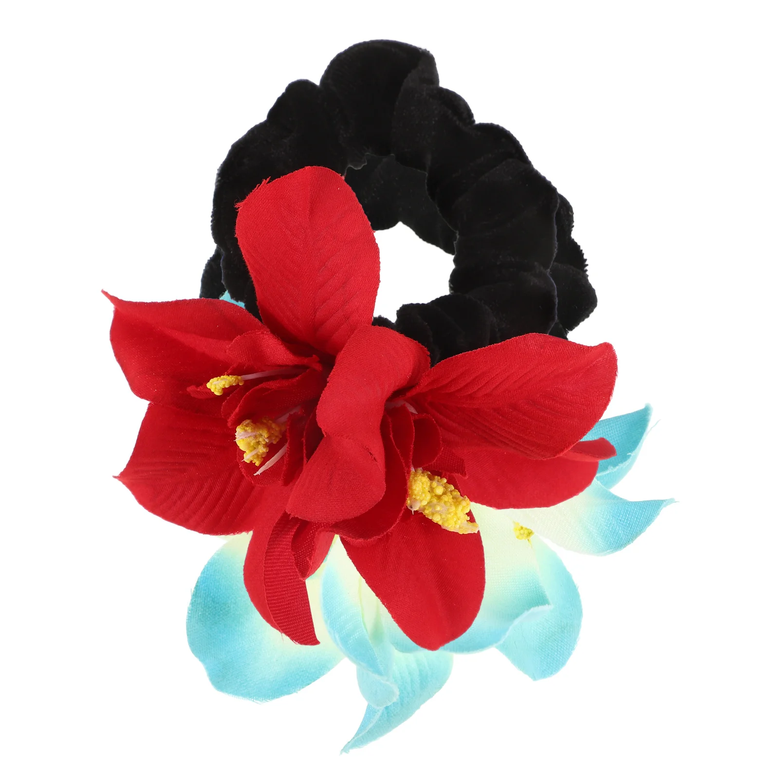 

2pcs Simulated Orchid Hair Ties Floral Elastic Rubber Bands Women Girls Vibrant Colors Durable Style Summer Braid Fixer