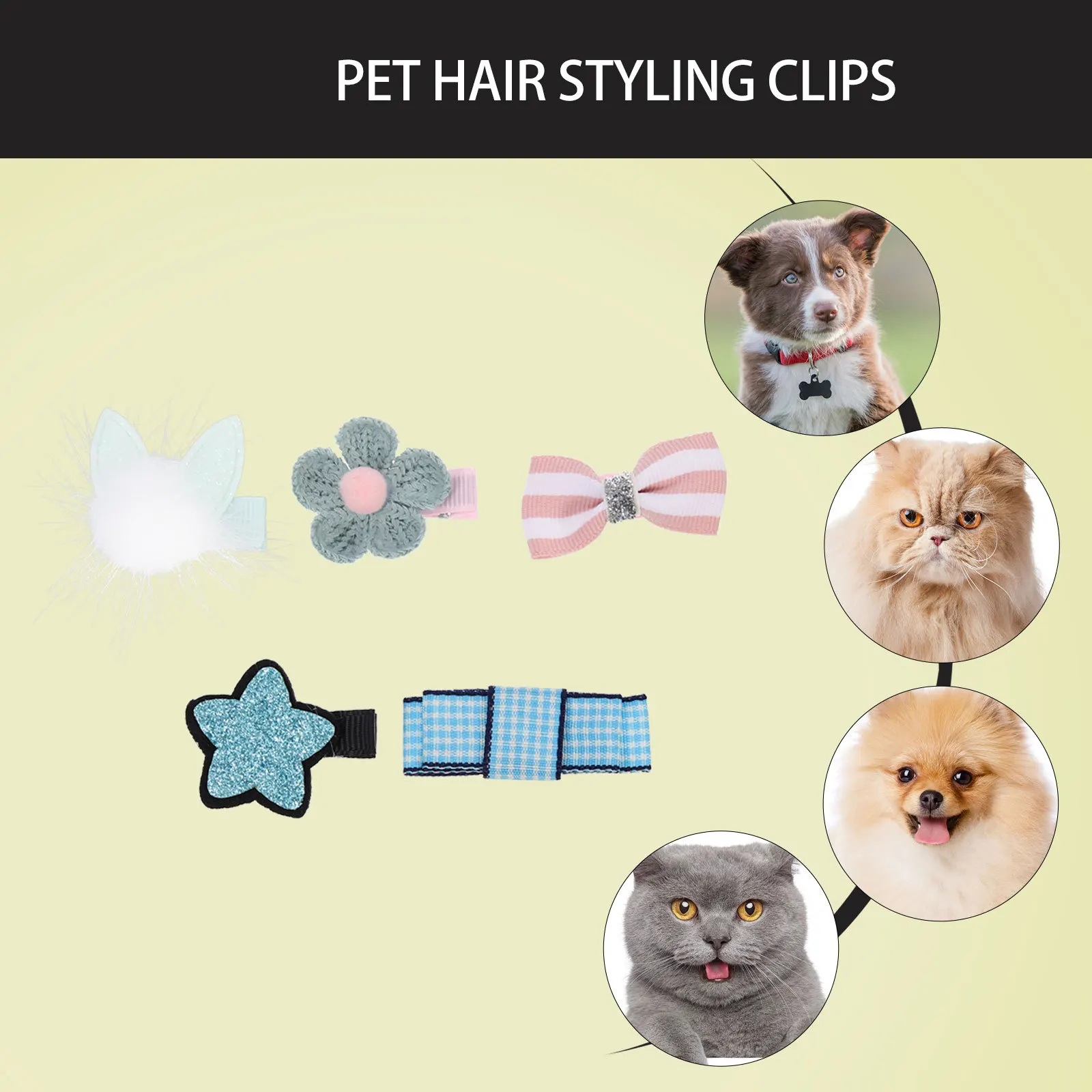 

5Pcs Pet Crown Hair Clips Creative Durable Lightweight Dog Hair Styling Clips Puppy Headwear Suitable for Events Photo Shoot