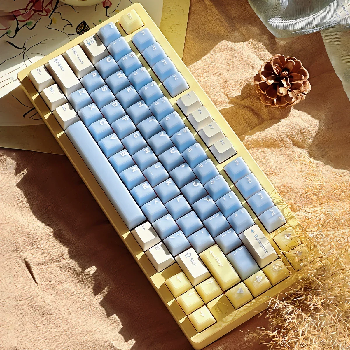 Sea Salt Soda Water Semi-transparent Theme Keycaps Set for Mechanical Keyboard ABS PBT Cherry Profile 164 Keyboard Caps Custom