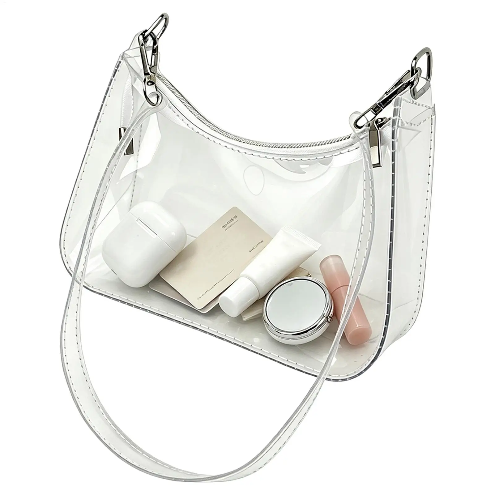 Women Clear Bag Stadium Approved Waterproof Lightweight Pouch Organizer for Concert Events Party Gym Office Travel view 2