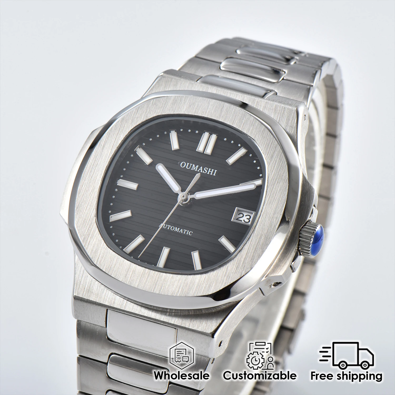 Luxury Watch for men Business 43MM Automatic Luminous Date display Waterproof Stainless Customizable Men's Wrist watch