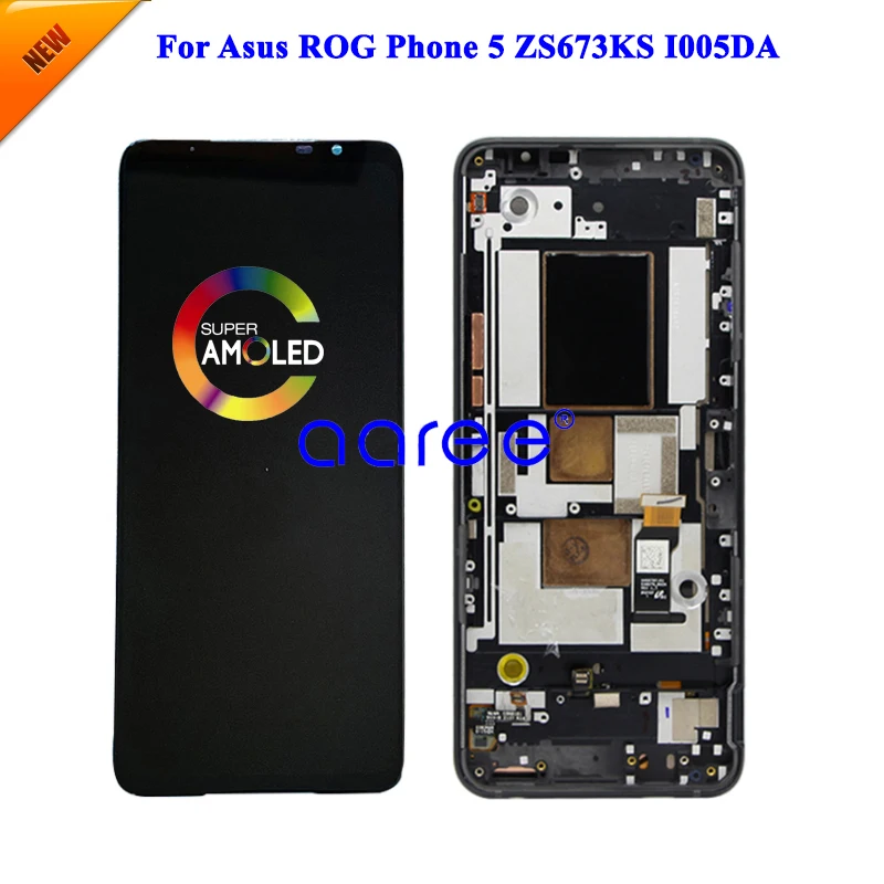 

Новая модель ЖК-экрана AMOLED для ASUS ROG Phone 5 ZS673KS ЖК-экран ЖК-экран сенсорный дигитайзер в сборе