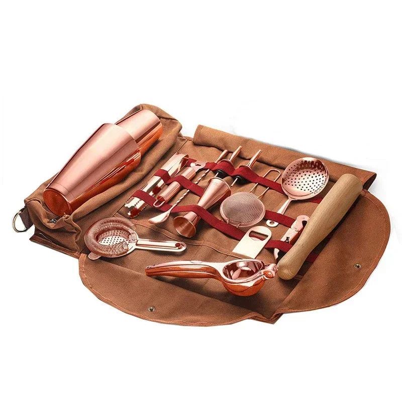 

l Professional Bartender Travel Bag Portable Bar Canvas Tool Bag Cocktail Shaker Wine Set Storage Bag Without Tools