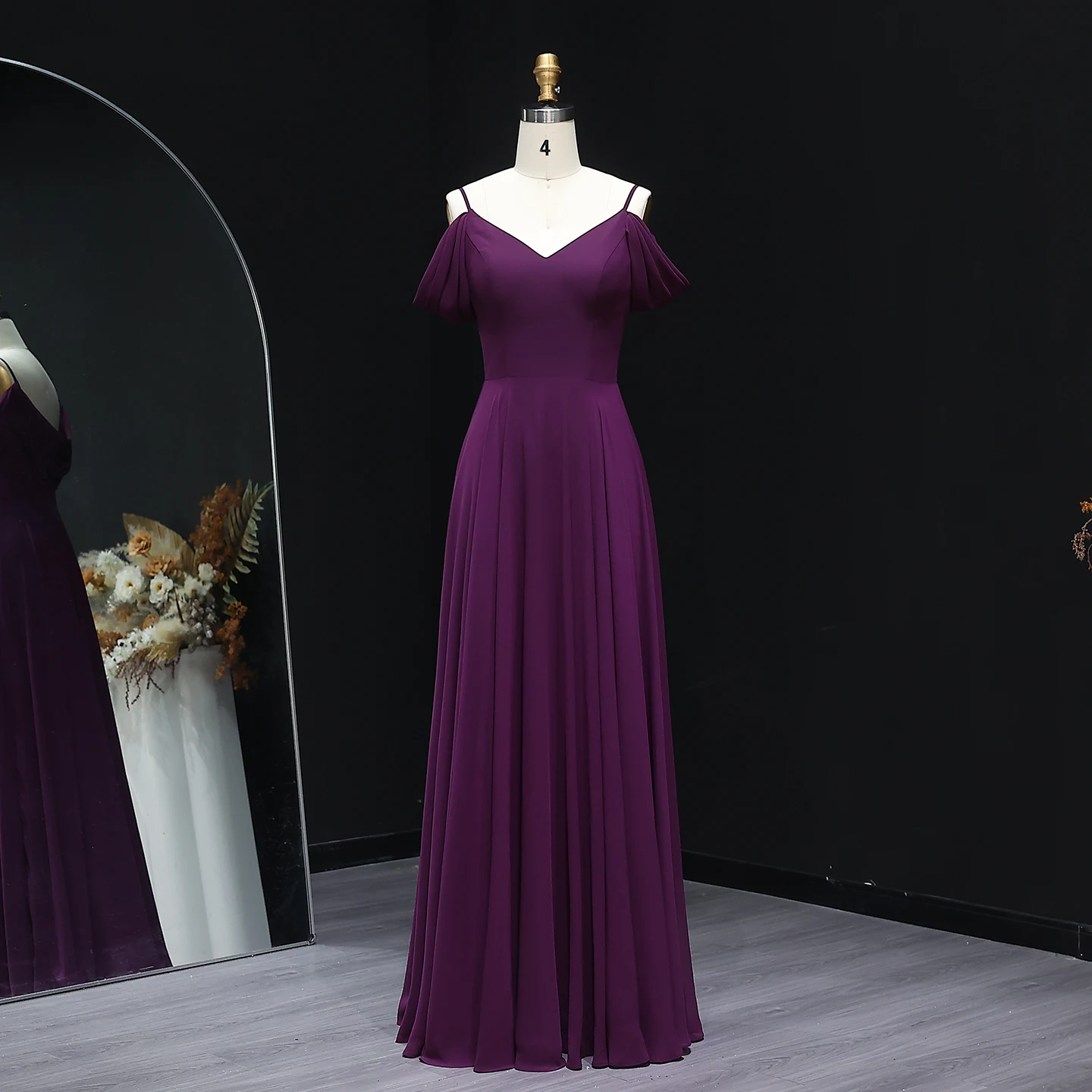 

Sharon Said Purple Chiffon V-Neck A-Line Bridesmaid Dress Women Weeding Guest Dress BS236 Customized