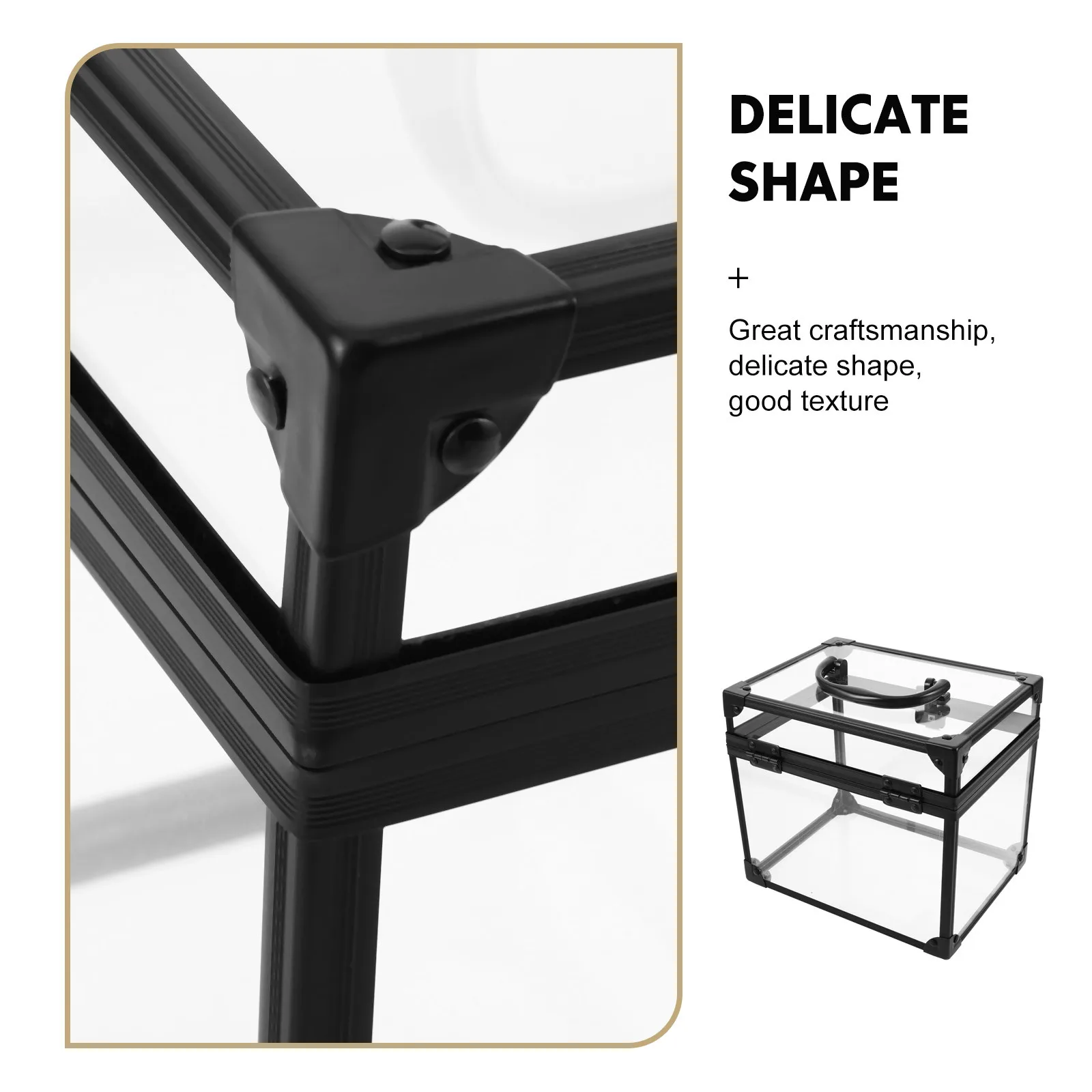 حاوية تخزين أنيقة من الفينيل الأكريليك خالية من الغبار مع مقبض لقدرة المعيشة #4