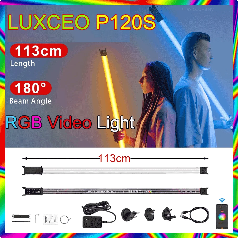 LUXCEO P120S LED RGB Video Light Tube Stick 120cm 2000~10000K