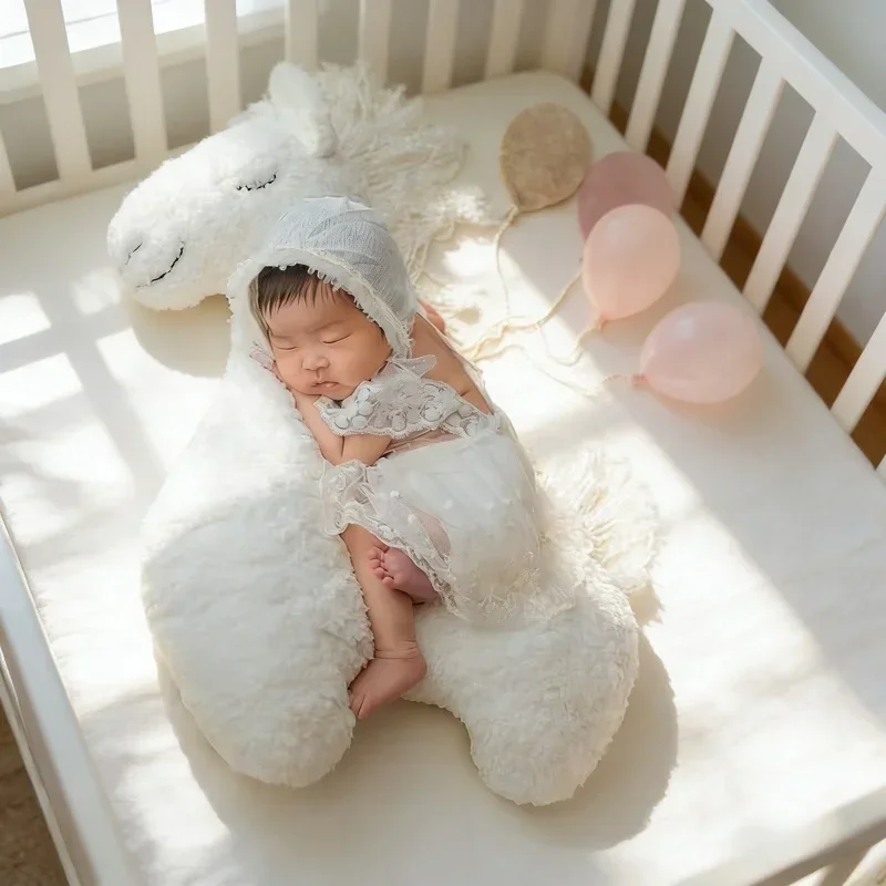 1pc Baby Photography Prop Little Horse Studio Full Moon 100 Days Baby Nordic Unicorn Photo Shoot Studio Accessory for Infant