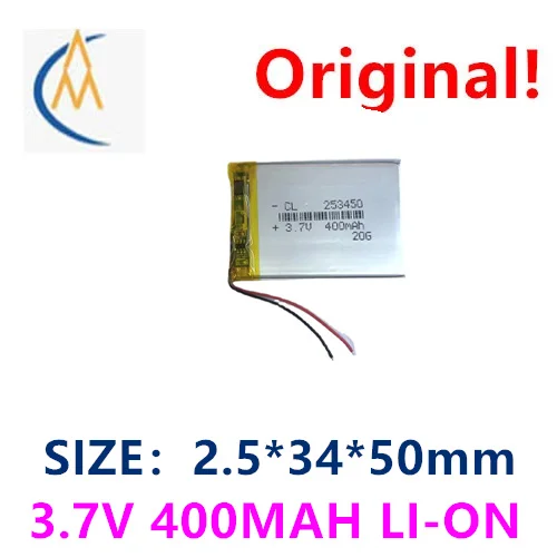 Achetez en plus, vous aurez moins cher : Batterie de stockage d'énergie mobile Air to Air 253450 polymère lithium 400MAH-3.7V pour tablette L