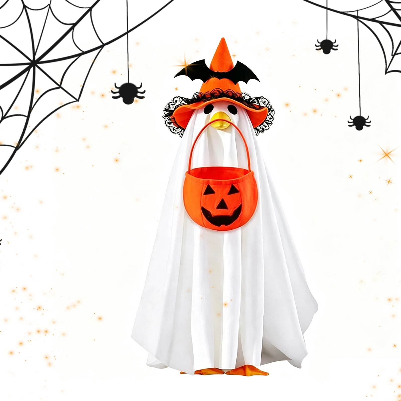 Ghost Lawn Porch Goose Clothes Charming Design Halloween Porch Goose Outfit Costume for 23 Inch Geese Outdoor Patio Yard Lawn