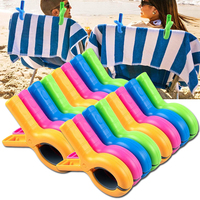 Storage Bag Included, 4/8 Pcs Large Beach Towel Clips for Beach/Pool/Cruise Chairs, Heavy-Duty, Clothes pins, Windproof