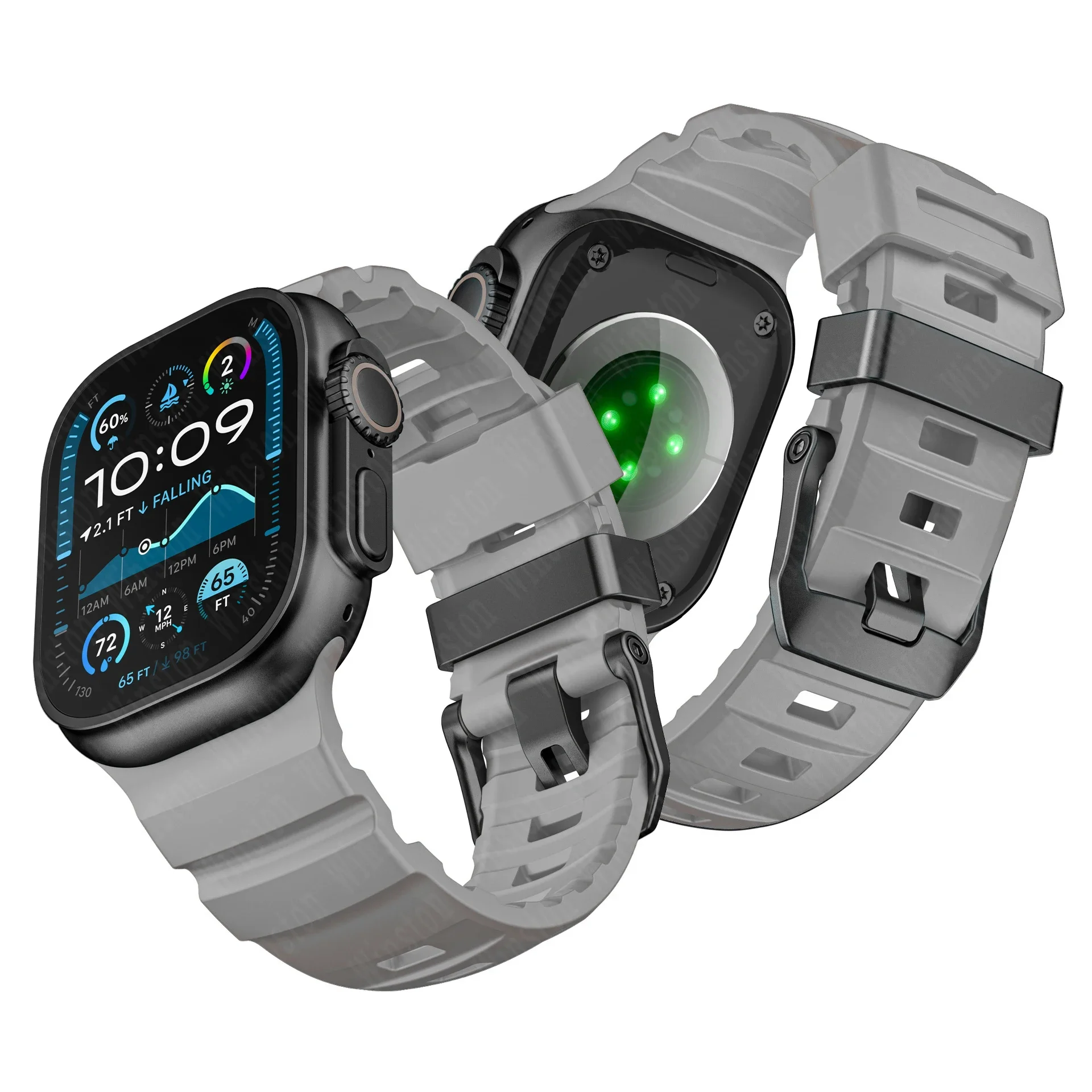 Fluoreszenz-Silikonarmband für Apple Watch Ultra 2 49 mm Serie 10 46 mm 9 8 7 45 mm Sportarmband Armband Iwatch 6 SE 5 4 44 mm 42 mm