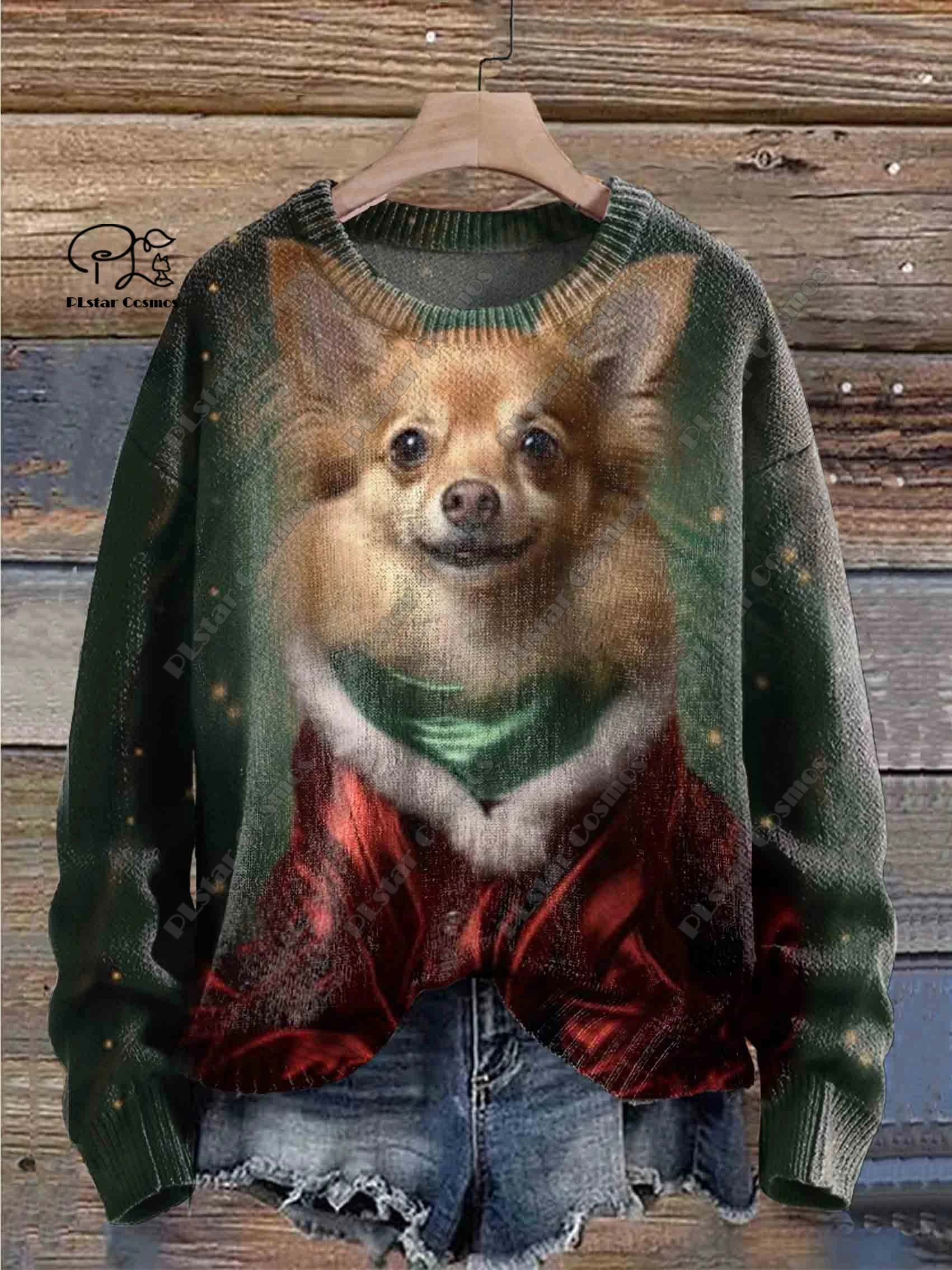 3D printed Christmas series floral cute dog print pattern ugly sweater casual winter warm sweater new style unisex M-3