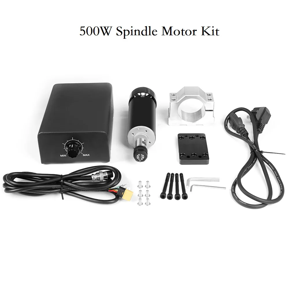 

500W CNC Spindle Motor Kit Clamp Air Cooled Spindle Er11 Chuck Spindle Motor+Power Supply Speed Governor For CNC Engraver TTC450