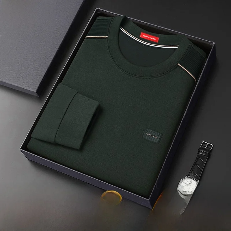 

Мужская толстовка Pierre Cardin с круглым вырезом и длинными рукавами, повседневная, тонкая, осенняя, модная, в городском стиле, удобная, с принтом.