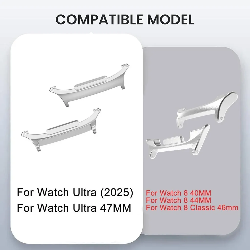 حزام هجين من الجلد والسيليكون لساعة سامسونج جالاكسي الترا (2025) 8 40/44 ملم سوار ساعة ذكية لساعة جالاكسي الترا 47 ملم 8 فئة