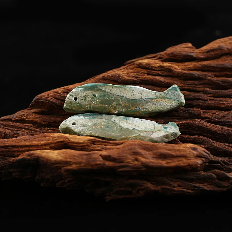 Fish Shape Blue Opal Pendants Beads, Genuine Natural stones beads, Unique Stones for jewelry & DIY Earring Beads