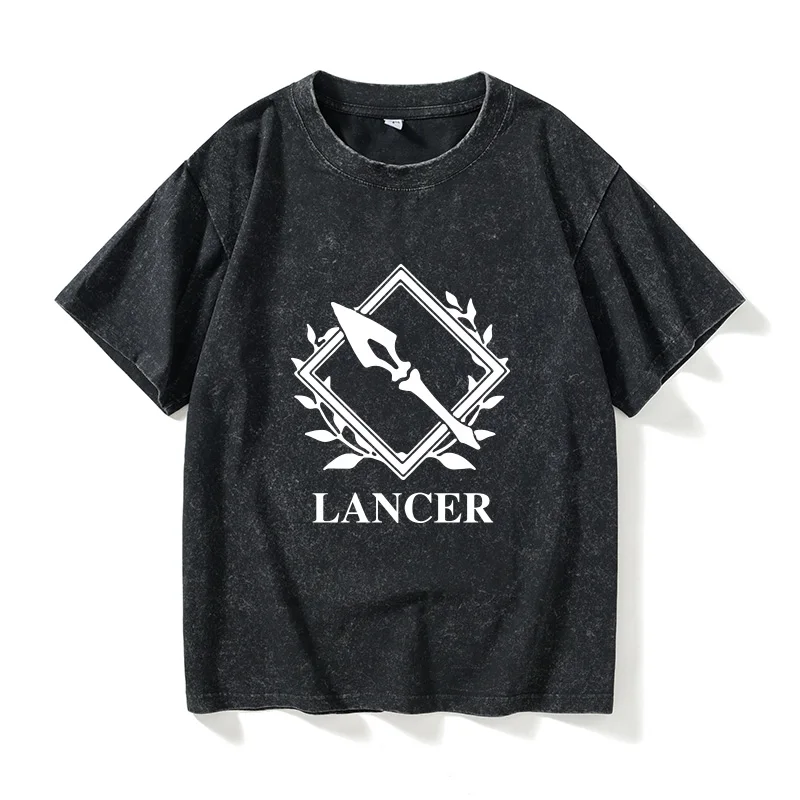 

Футболка Fate Stay Night Alternative с коротким рукавом, повседневный хлопковый топ для мужчин и женщин, летняя одежда для отдыха, классический узор с круглым вырезом.