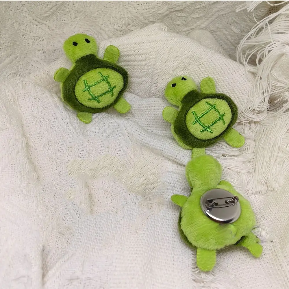 Creative Cartoon Turtle Plush Keychain Plush Stuffed Soft Bag Name Tag Toys Turtle Brooch Backpack Decor