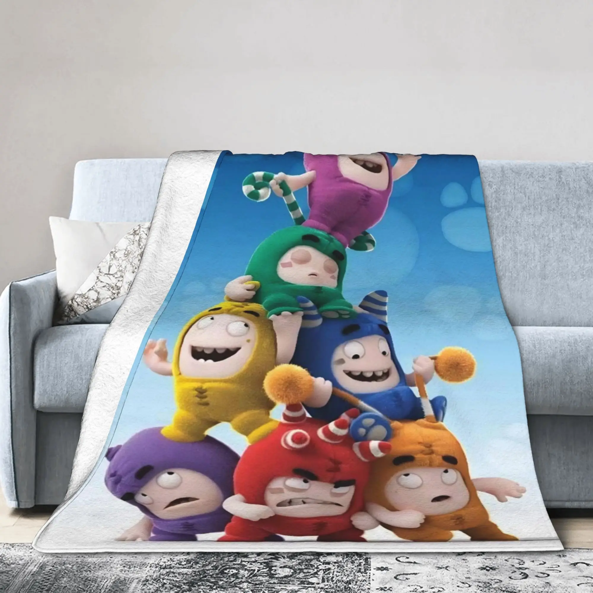 Oddbodse Animated Comedy Blankets Fuse Pogo Bubbles Jeff Slick Zee Lulu Wool Warm Throw Blankets for Bedding Lounge All Season