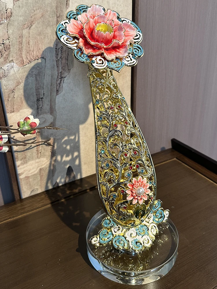Luxury Enamel Auspicious Ornaments,Zinc Alloy Living Room Art Entrance,TV Cabinet Desktop Statuette Decoration,Handicrafts,Gifts