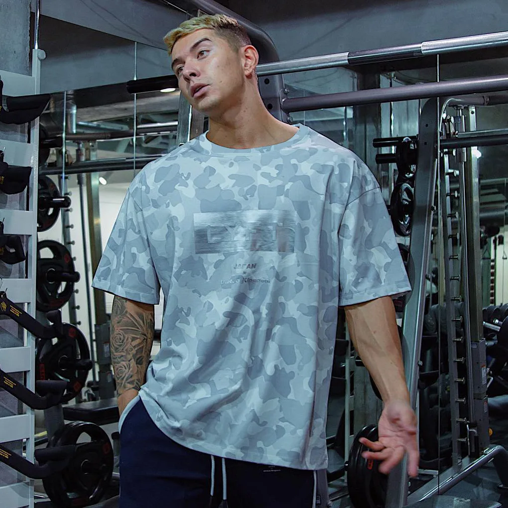 

Muscle fitness sports T-shirt top round neck trend running short sleeves top cpe
