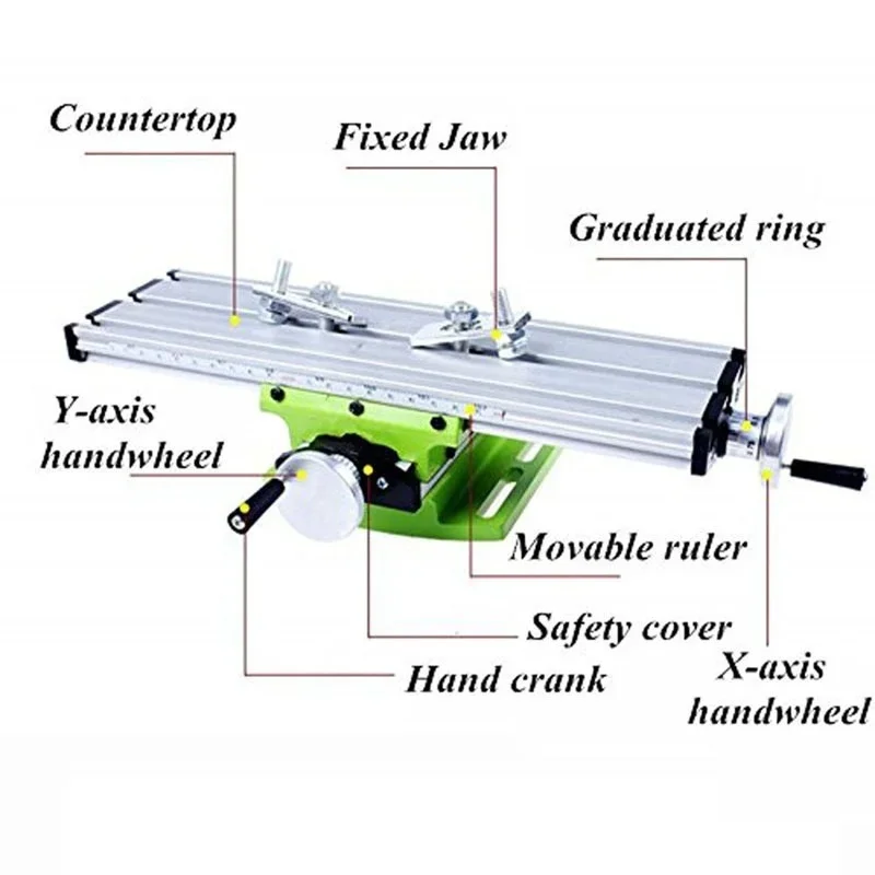 Aluminum Alloy Milling Machine Compound Work Table Cross Slide Bench Drill Press Vise Fixture