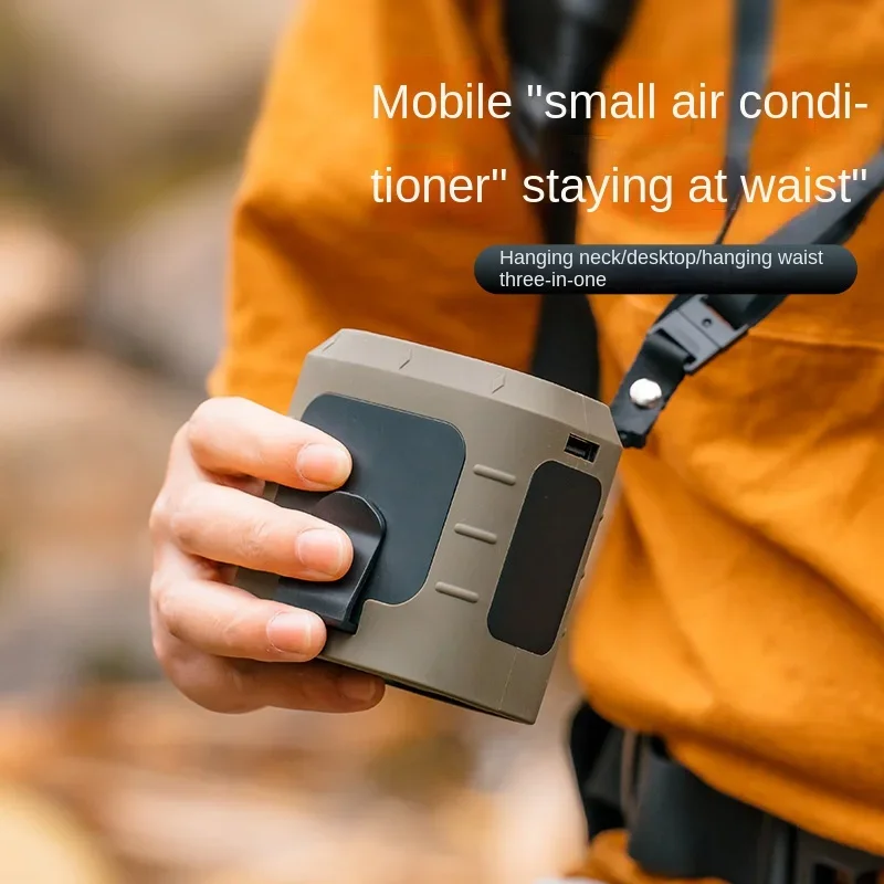 

Summer New Halter Desktop Fan Outdoor Wrist Hanging Drop-Resistant Large Capacity Charging Site Fan