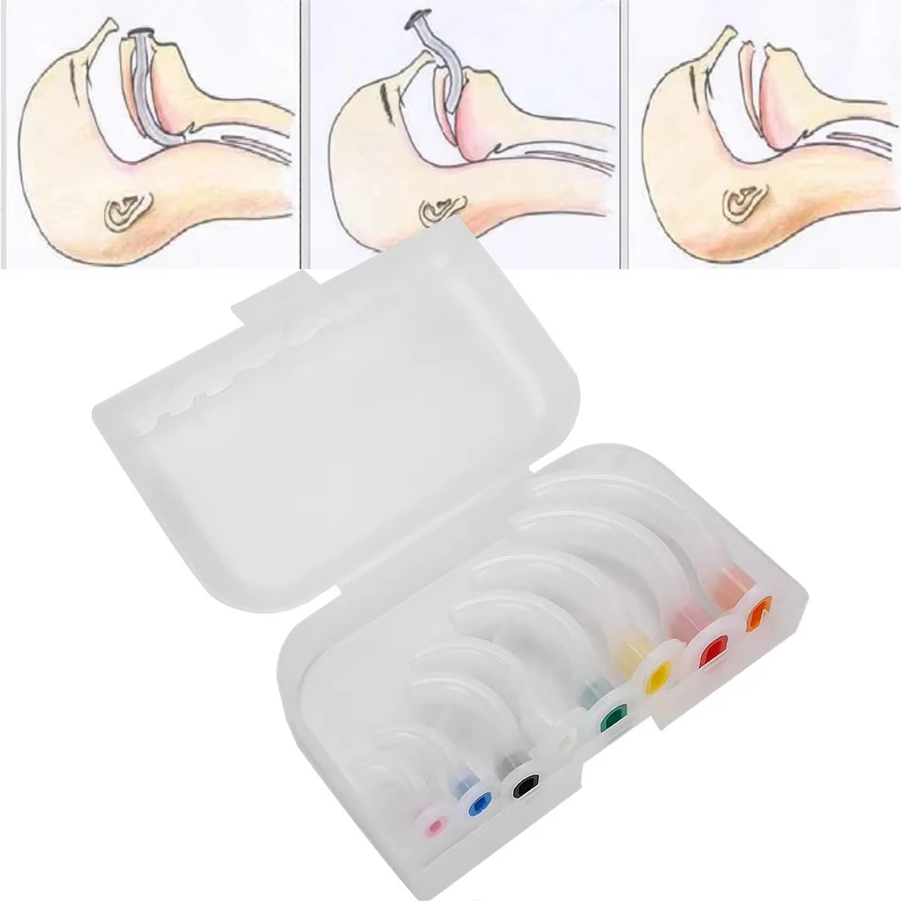 

8PCS Disposable Medical Anesthesia Oral Airway Tube Oropharyngeal Gas Guide Throat Pipe for CPR First Aid Respiration D2