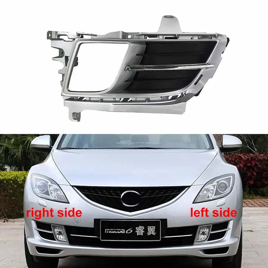 For Mazda 6 2009-2011 Front Bumper Grille Fog Lights Box Frame Fog Light Cover Fog Lamp Shell