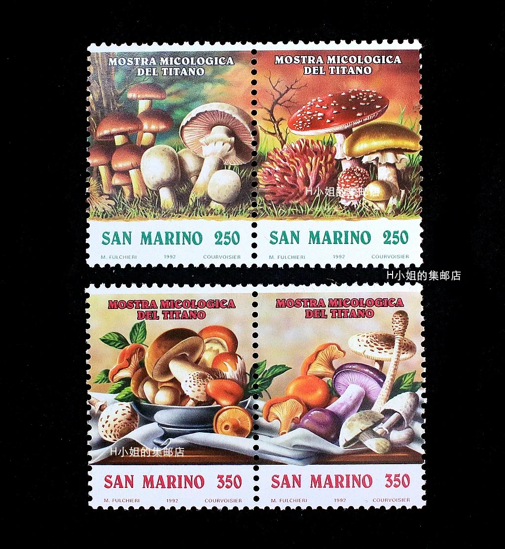 4 unids/set nuevo sello postal San Marino 1992 sellos de setas de hongos comestibles MNH