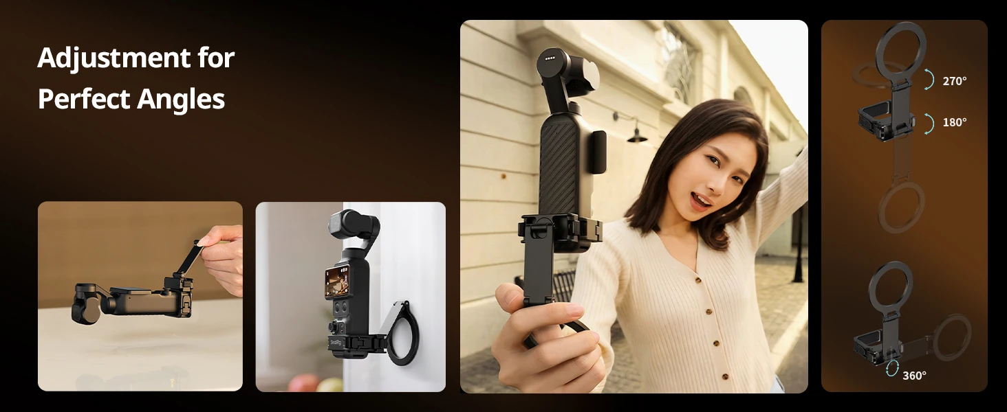 SmallRig Anbaubare Halterung für DJI Osmo Pocket 4 / 3 und Mobiltelefone, Magnetischer Halterungsständer mit verstellbarem Magnetring 6004 – Detail 3