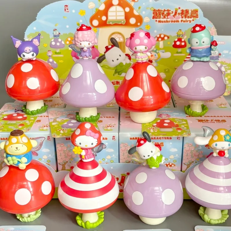 

In Stock Genuine Sanrio Characters Mushroom Fairy Series Blind Box Hellokitty Kuromi My Melody Collectibles Desktop Birthdaygift
