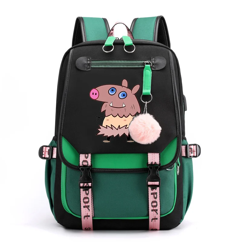 Engraçado anime harajuku mochila adolescente rua hip hop mochila de alta qualidade usb zíper mochilas anime