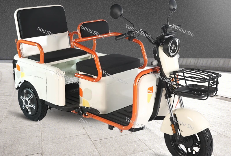 Electric Tricycle, Small Household, with Shed, Elderly Women, Dual Disc Brake, Three Wheeled Electric Scooter