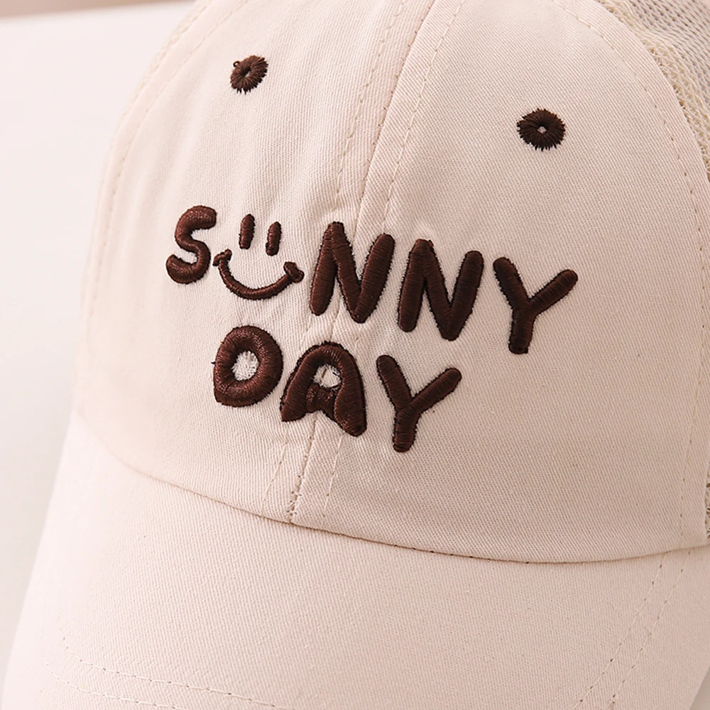 Children\'s Mesh Cap Sunny Day Boys Girls Korean Style Hats Baby Embroidered Letter Baseball Cap For Kids 2-8 Years