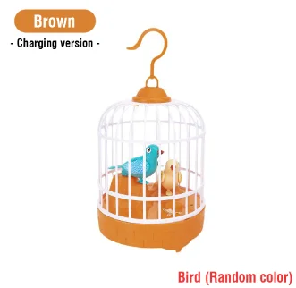 Talking Electric Bird Cage Toys Inductive Voice Control Pet Simulation Singing Parrot Light Sound Children's Education Toy Xmas