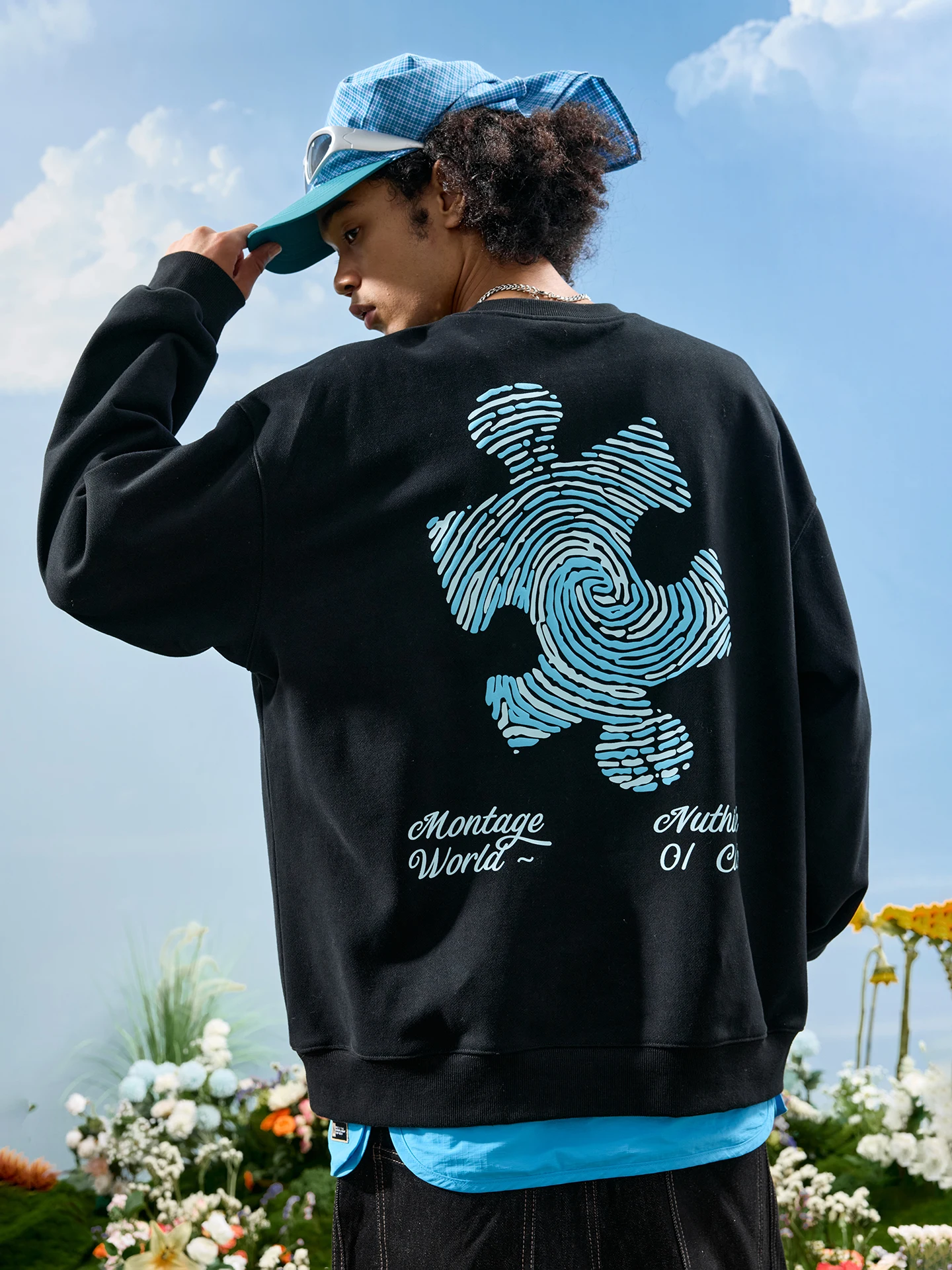 

Свитшот Nuthink в американском стиле с круглым вырезом, плотный, с принтом-пазлом, свободного кроя, унисекс, новая весенняя коллекция, повседневный, комфортный, хлопковый