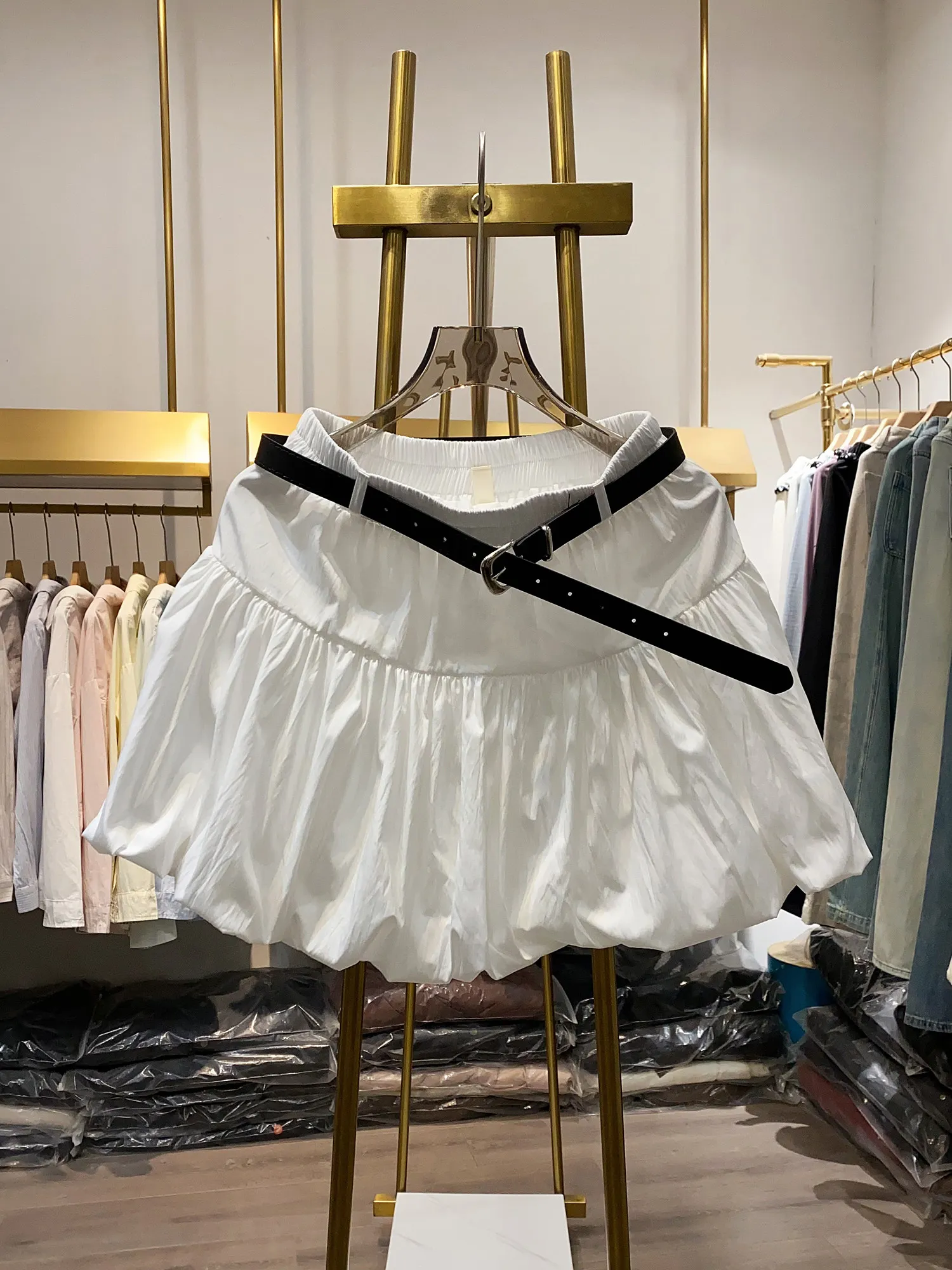 2026 New Korean Style Retro Flower Bud Puffy Skirt Women's Summer Fashion High Waist Youthful Versatile Sweet Casual Short Skirt