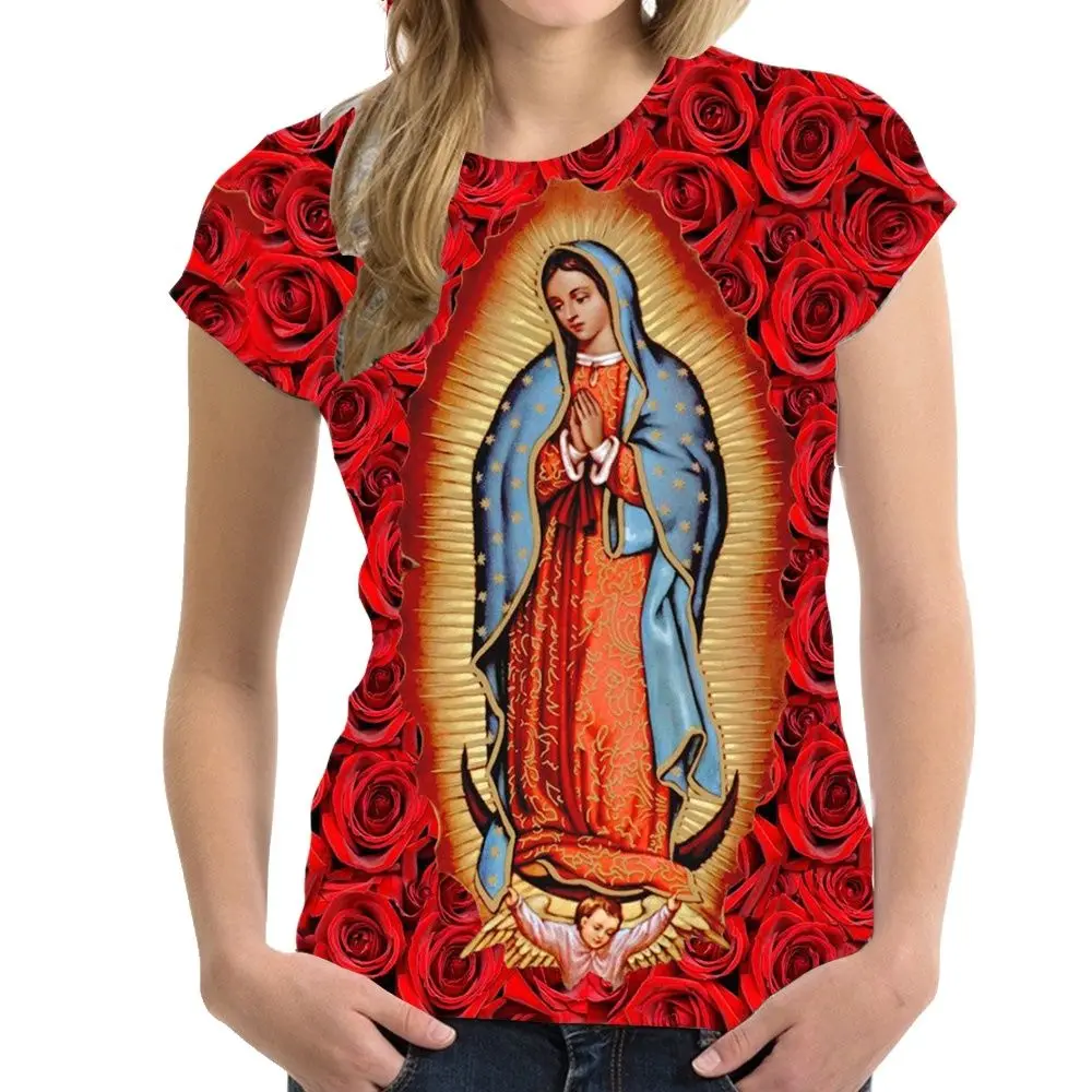 Summer Virgin Mary 3D Print T-shirt Women Man T Shirts Harajuku Streetwear Short Sleeve Tees Unisex Oversized Y2k Tops Clothing