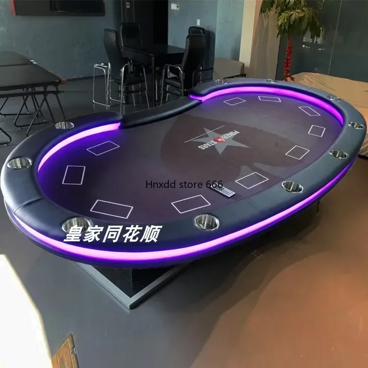 New Texas Poker Table with Remote Control LED Lights Color Changeable More than Poker Table