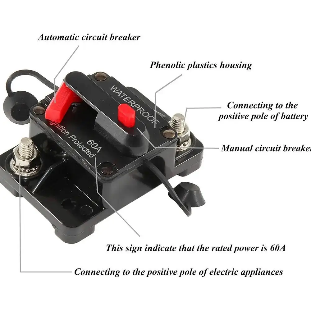 Auto Yacht RV Automatic Circuit Breaker Safety Seat Circuit Recoverable Switch Suitable For Automotive ATV Marine Sound Sys P2U7