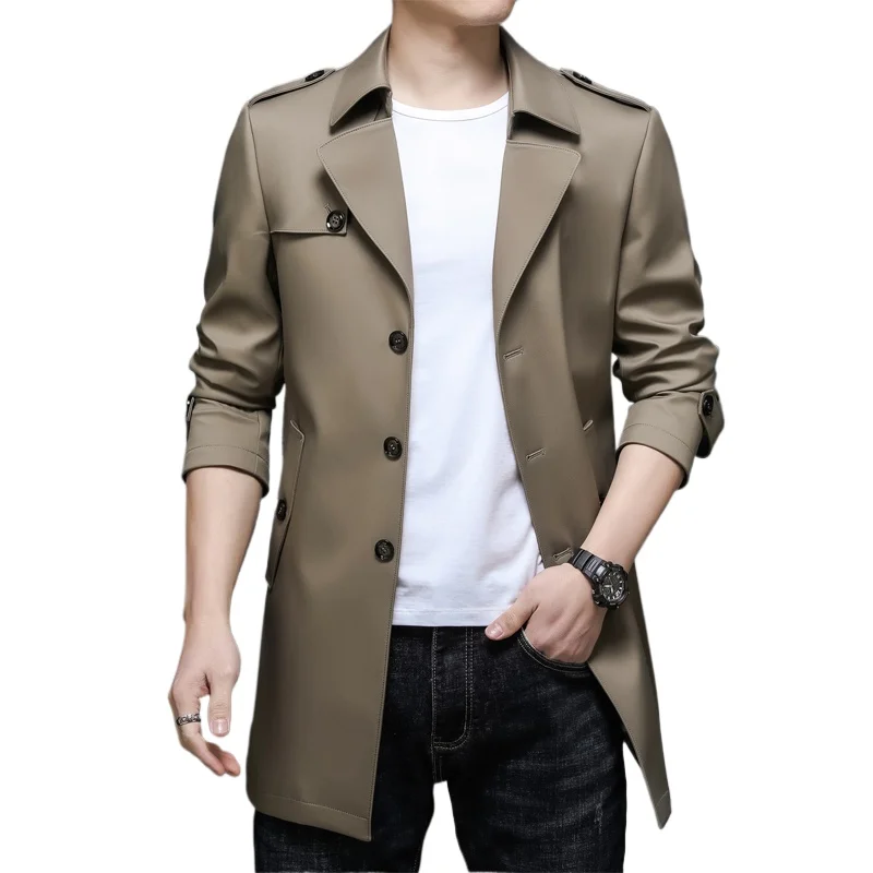 

Trendy Men's Business Jacket Fashionable Mid-Long Length Blazer with British Style Jacket Outerwear Comfortable Men Casual Top